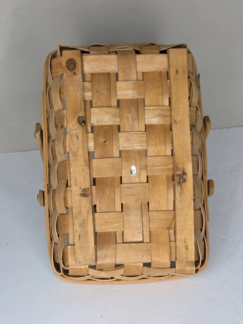 Natural Wood Woven Double Handle‎ Gathering Basket